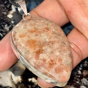 “Leadership Stone” Peach Sunstone Pendant 2 1/2”